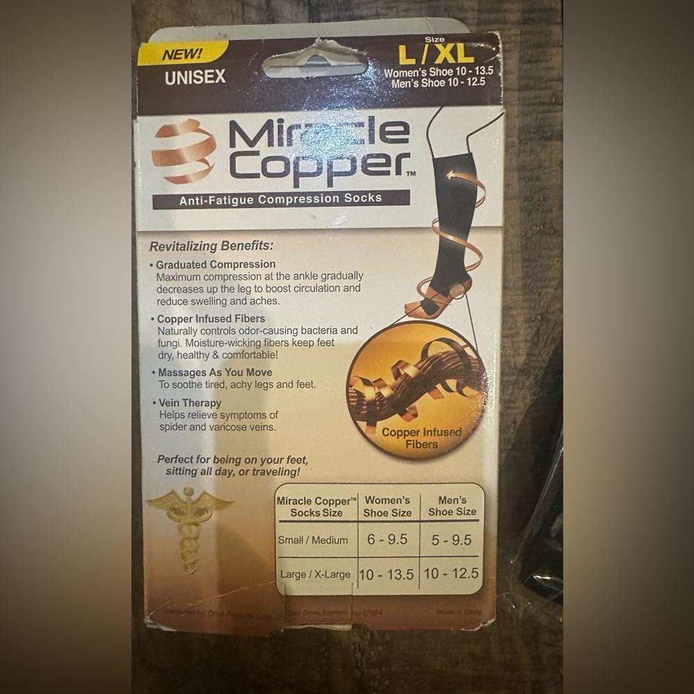NWT- Miracle Copper Compression Socks - Picture 2 of 4